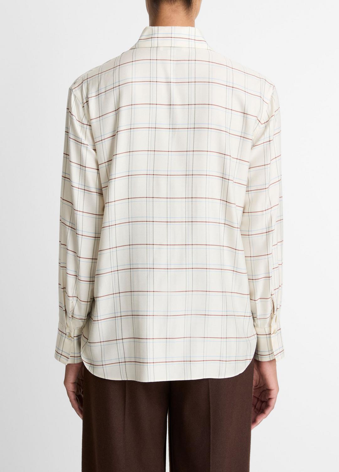 Checked Plaid Button-Front Shirt in Shirts & Tees - CREAM MULTI | VINCE Sale