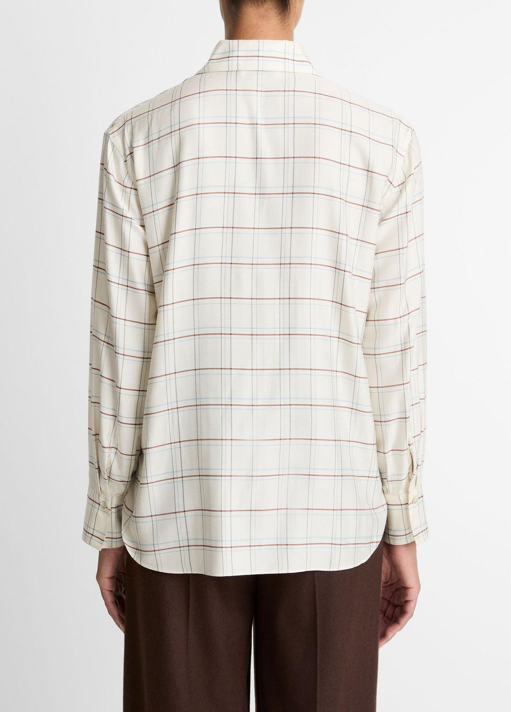 Checked Plaid Button-Front Shirt in Shirts & Tees - CREAM MULTI | VINCE Sale