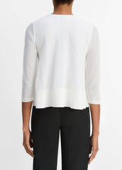 Italian Cotton-Blend A-Line Sweater in Sweaters - OPTIC WHITE | VINCE Sale