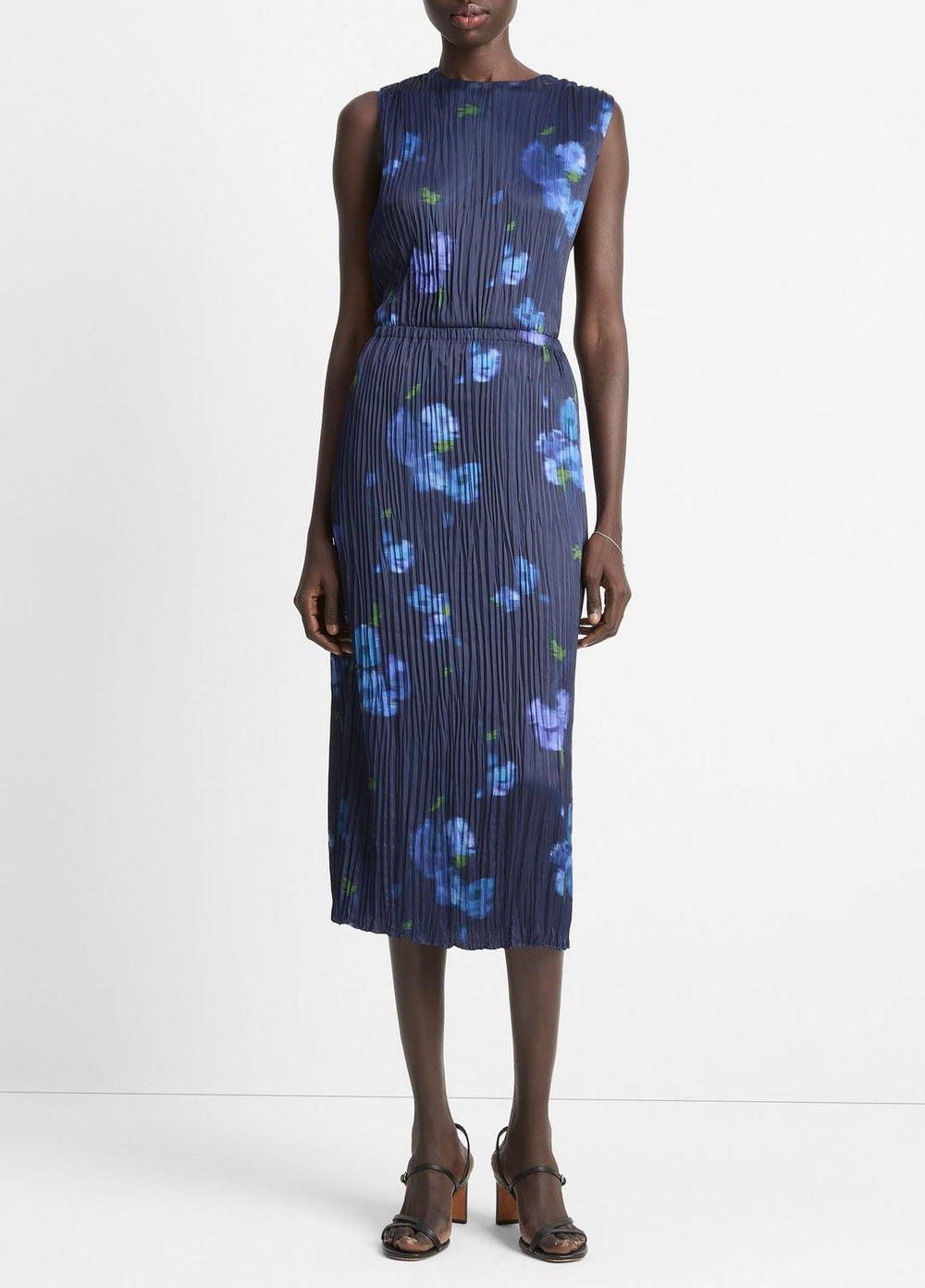 Poppy Blur Crushed Satin Column Skirt in Dresses & Skirts - MIDNIGHT | VINCE Sale