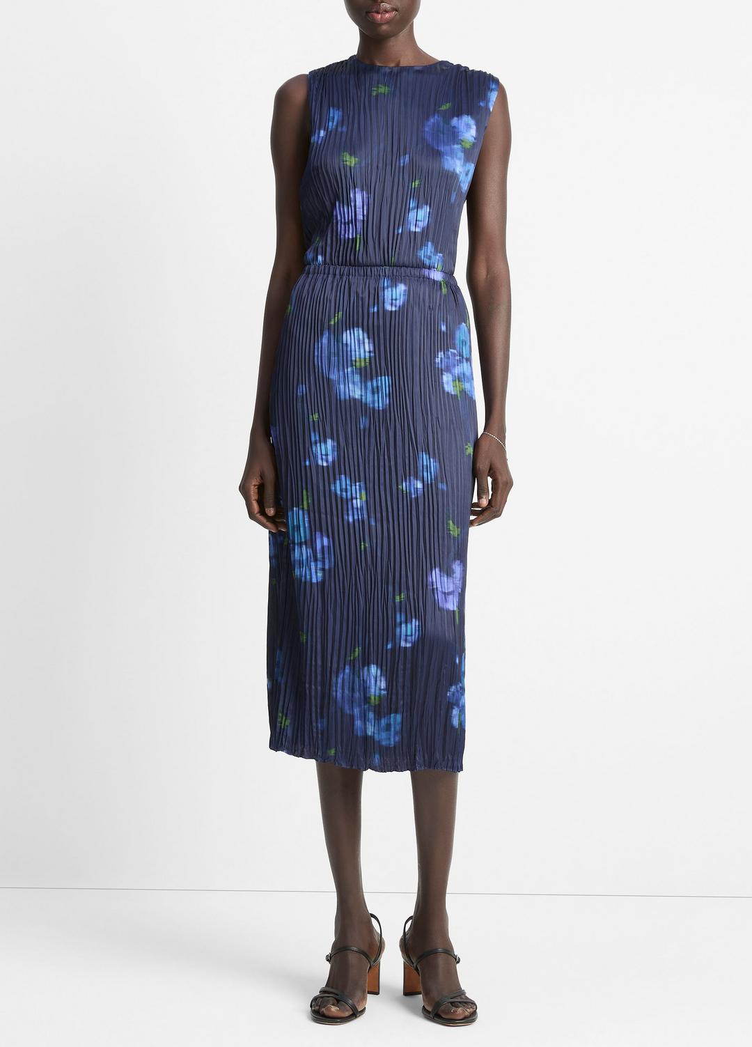 Poppy Blur Crushed Satin Column Skirt in Dresses & Skirts - MIDNIGHT | VINCE Sale