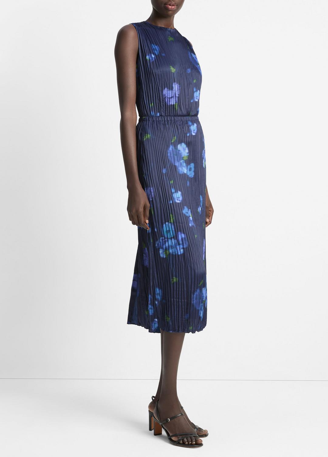 Poppy Blur Crushed Satin Column Skirt in Dresses & Skirts - MIDNIGHT | VINCE Sale