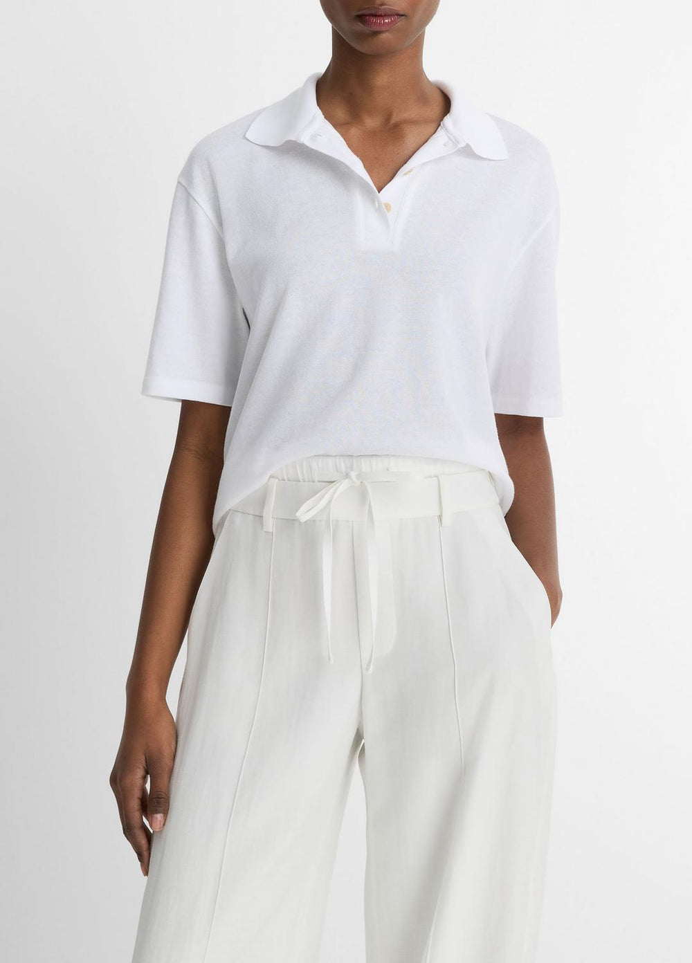 Easy Cotton Polo Shirt in Shirts & Tees - OPTIC WHITE | VINCE Sale