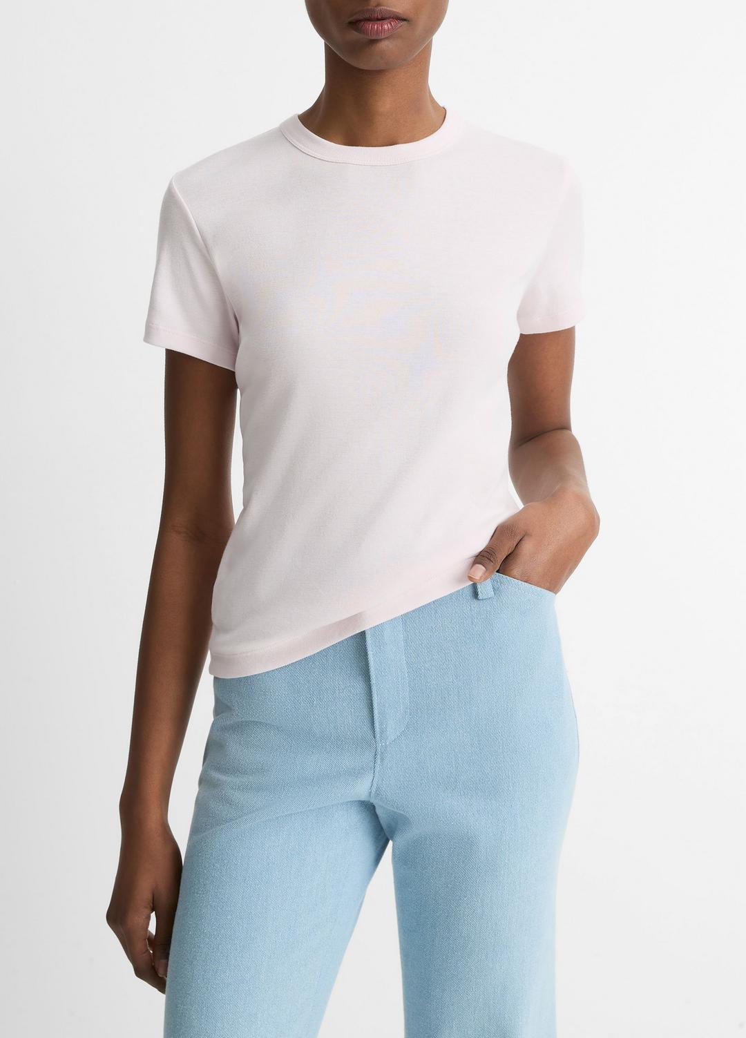 Pima Cotton-Blend '90s Shrunken T-Shirt in Shirts & Tees - BALLET | VINCE Sale