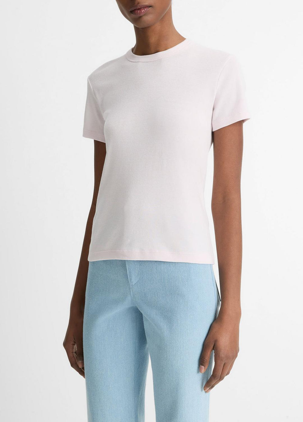Pima Cotton-Blend '90s Shrunken T-Shirt in Shirts & Tees - BALLET | VINCE Sale