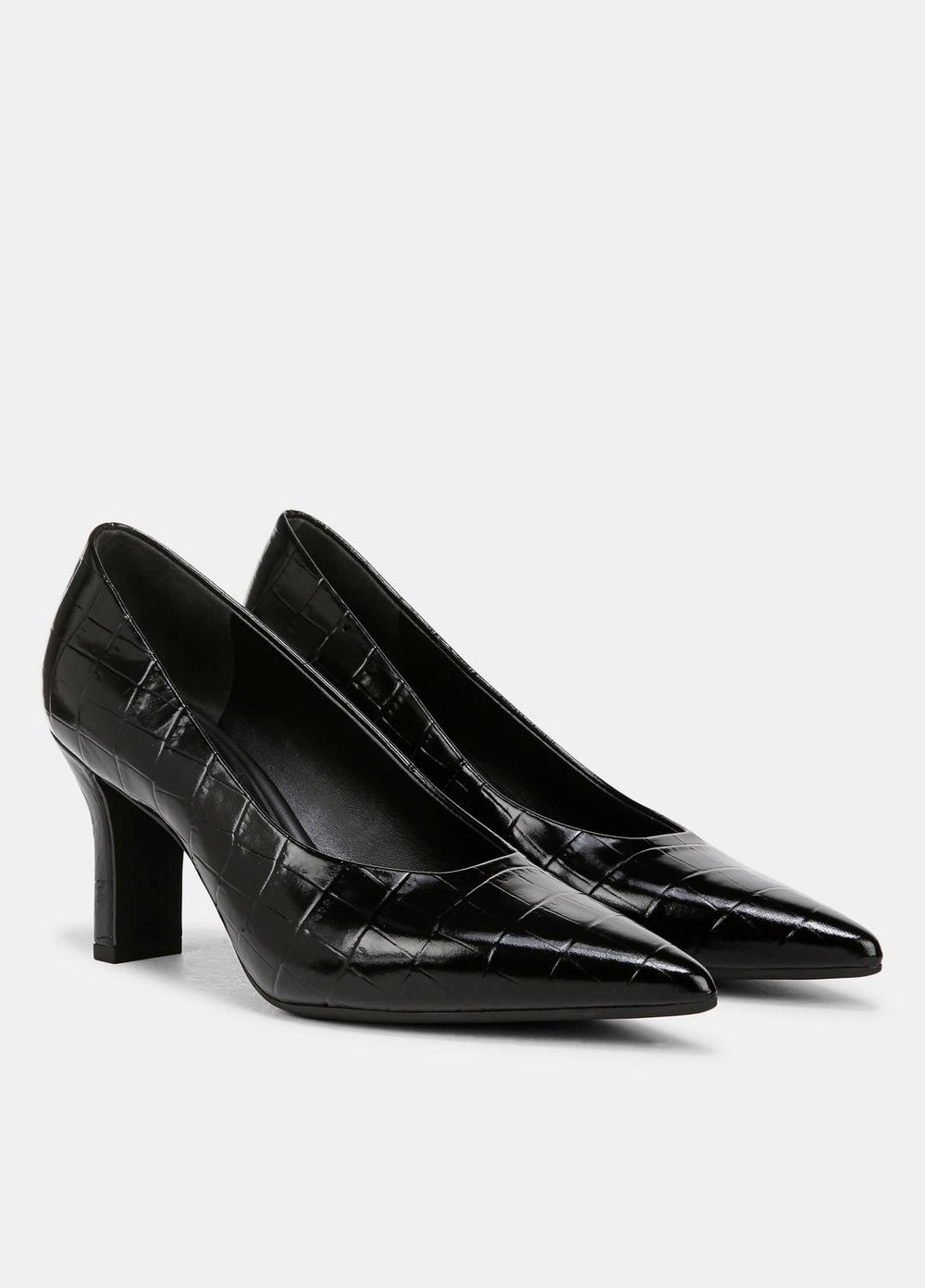 Diane Croc-Embossed Leather Pump in Shoes - BLACK | VINCE Sale