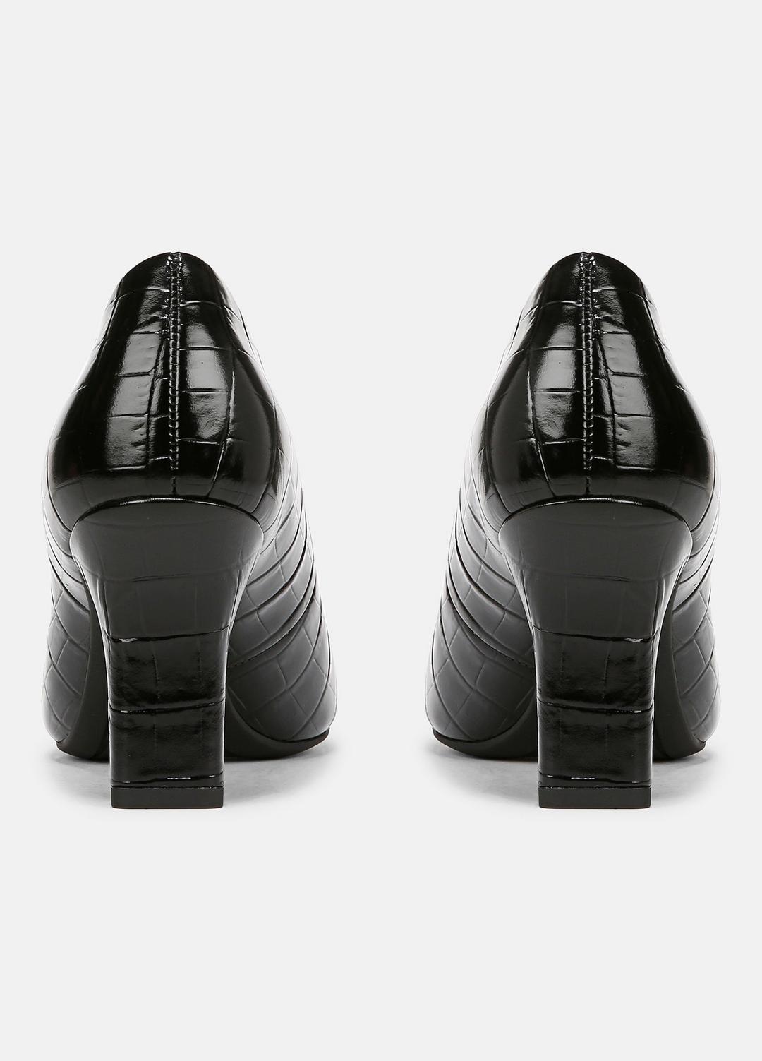 Diane Croc-Embossed Leather Pump in Shoes - BLACK | VINCE Sale