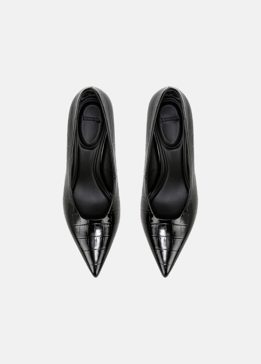 Diane Croc-Embossed Leather Pump in Shoes - BLACK | VINCE Sale