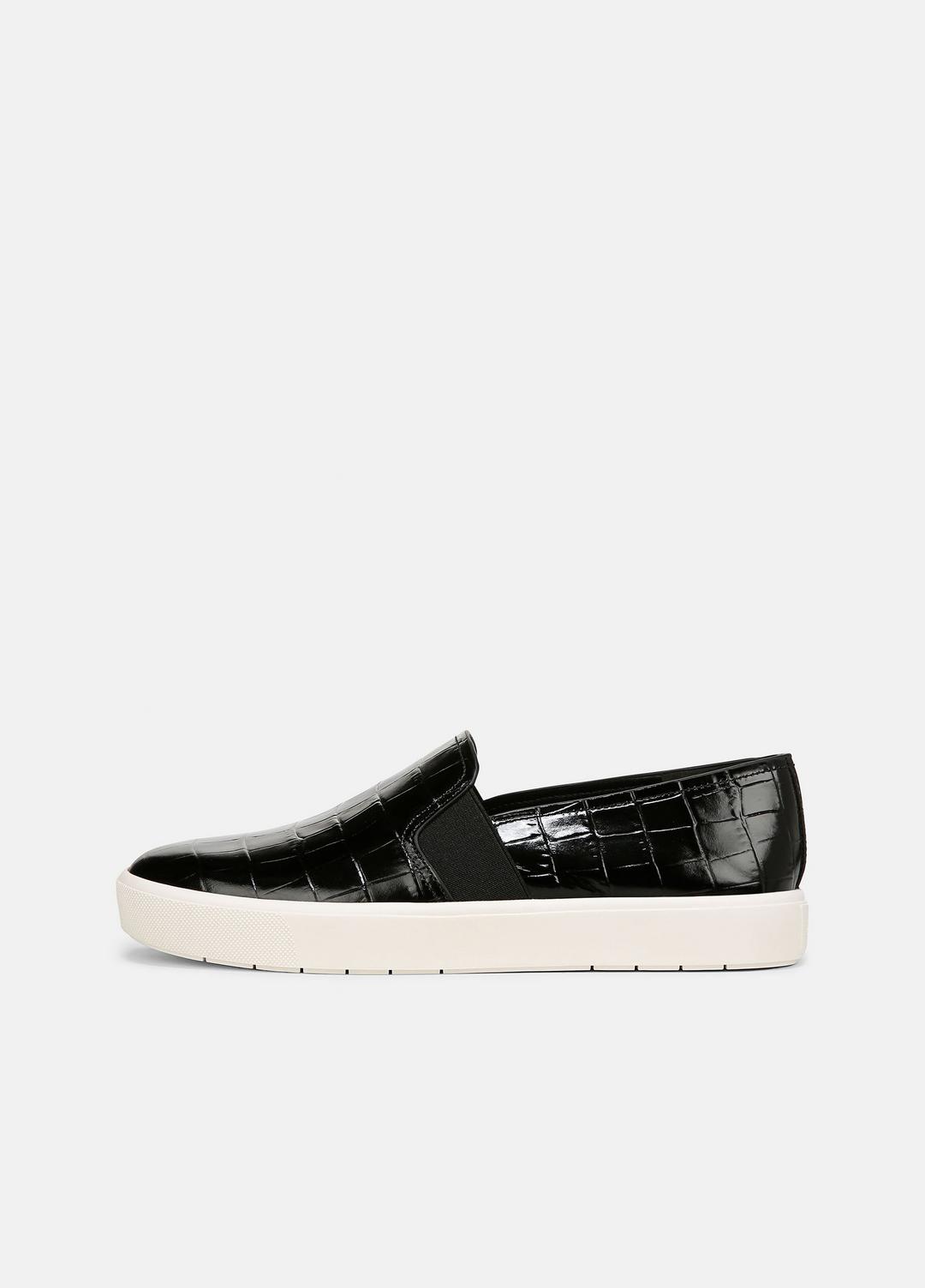 Blair Croc-Embossed Leather Sneaker in Shoes - BLACK | VINCE Sale