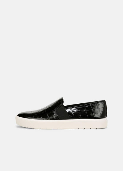 Blair Croc-Embossed Leather Sneaker in Shoes - BLACK | VINCE Sale