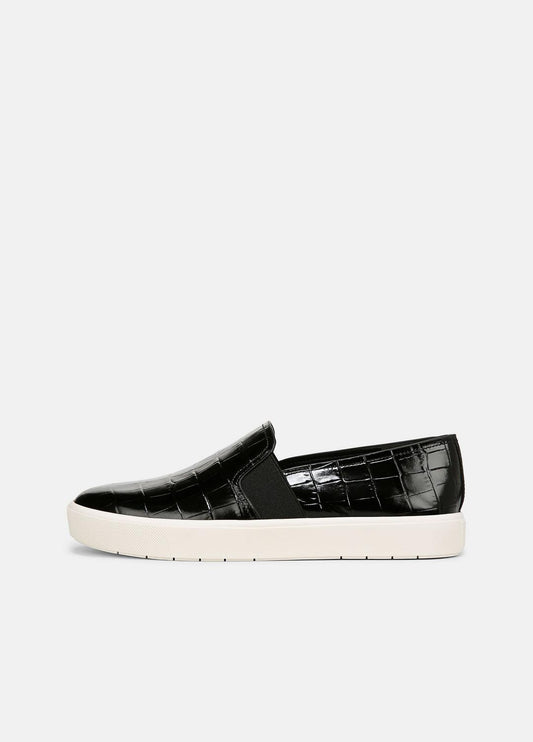 Blair Croc-Embossed Leather Sneaker in Shoes - BLACK | VINCE Sale