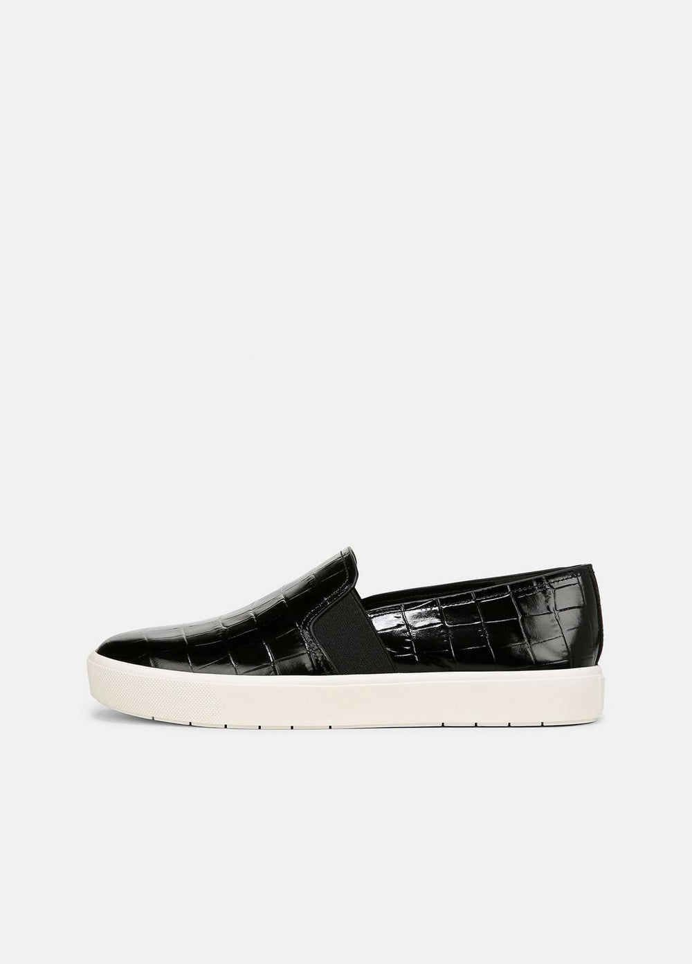 Blair Croc-Embossed Leather Sneaker in Shoes - BLACK | VINCE Sale