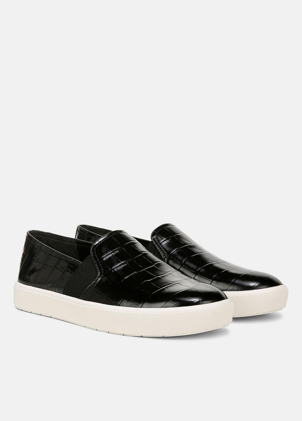 Blair Croc-Embossed Leather Sneaker in Shoes - BLACK | VINCE Sale