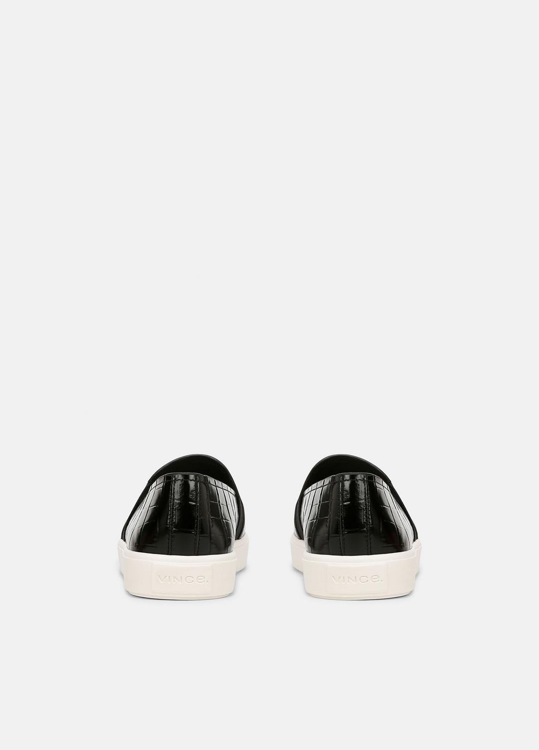 Blair Croc-Embossed Leather Sneaker in Shoes - BLACK | VINCE Sale
