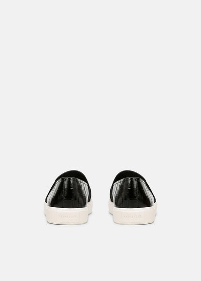 Blair Croc-Embossed Leather Sneaker in Shoes - BLACK | VINCE Sale
