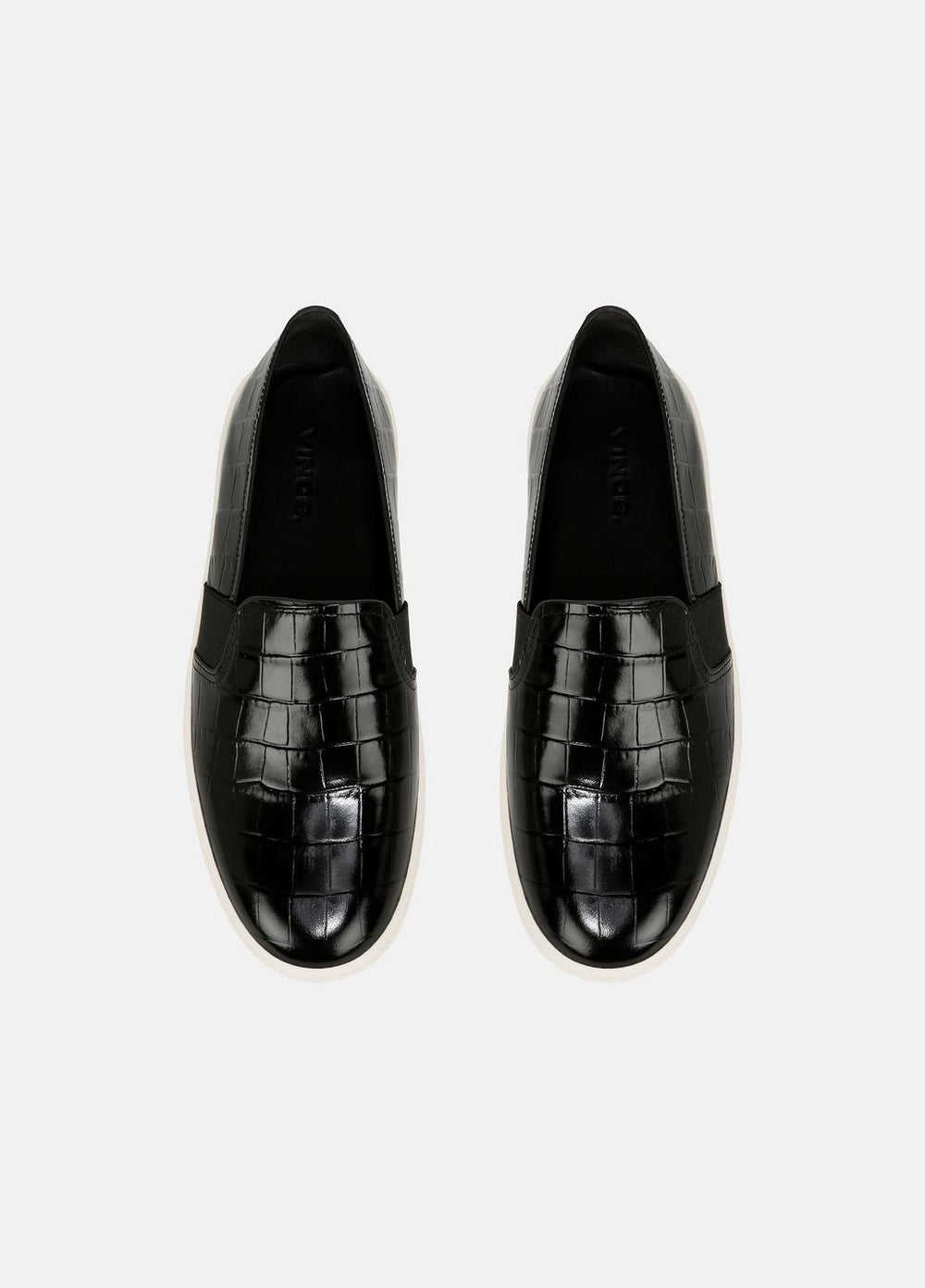 Blair Croc-Embossed Leather Sneaker in Shoes - BLACK | VINCE Sale