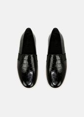 Blair Croc-Embossed Leather Sneaker in Shoes - BLACK | VINCE Sale