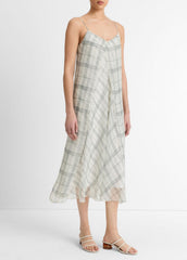 Fenced Plaid Layered Dress in Dresses & Skirts - OFF WHITE/GREY | VINCE Sale