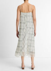 Fenced Plaid Layered Dress in Dresses & Skirts - OFF WHITE/GREY | VINCE Sale