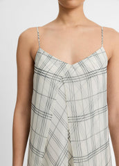 Fenced Plaid Layered Dress in Dresses & Skirts - OFF WHITE/GREY | VINCE Sale