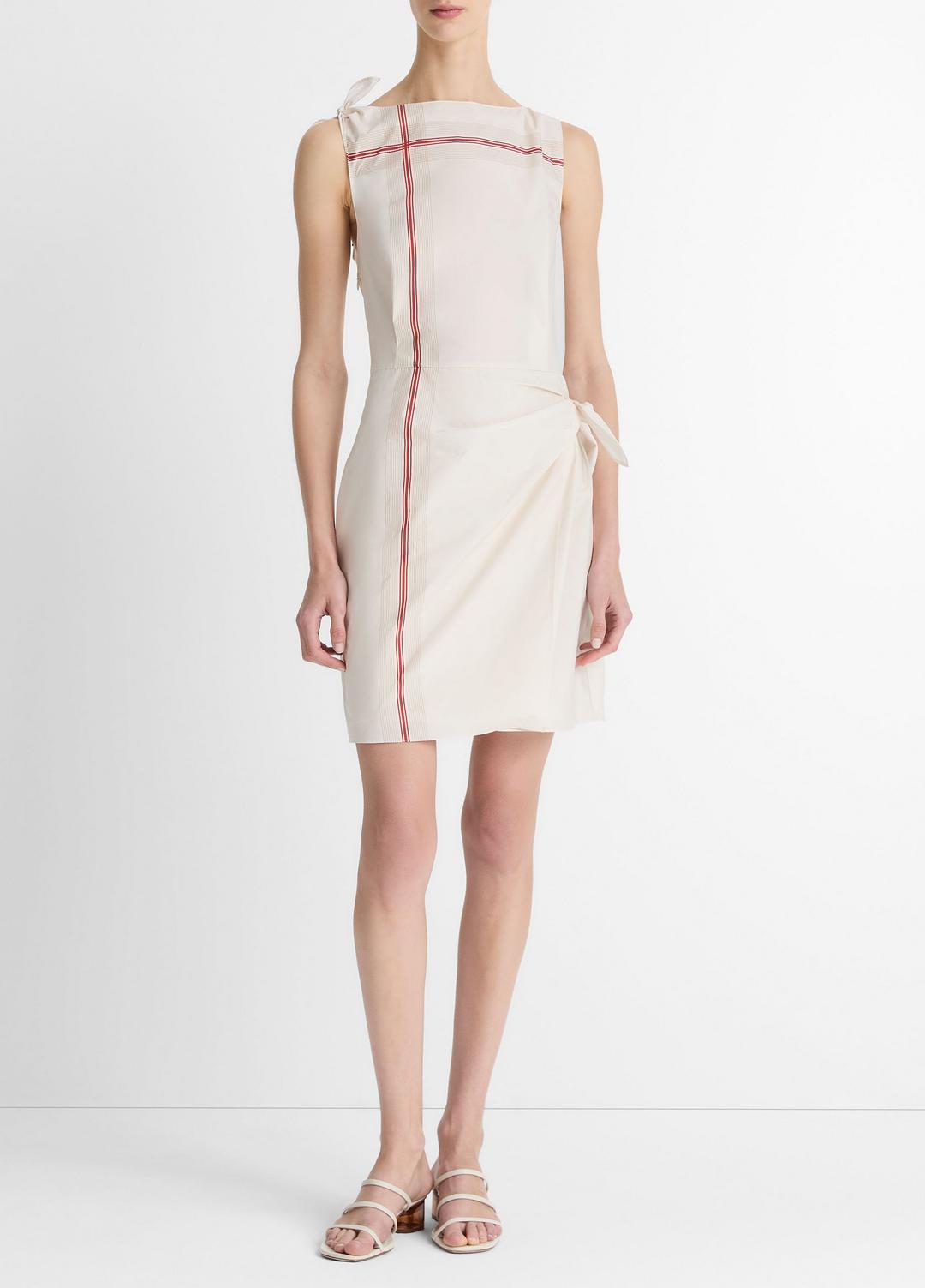 Handkerchief-Stripe Wrap Dress in Dresses & Skirts - OAT SHELL/BRICK ROSE | VINCE Sale