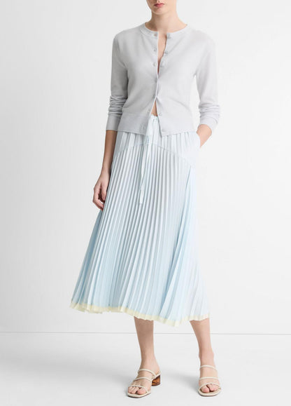 Pleated Satin Tiered Skirt in Dresses & Skirts - SKY MIST | VINCE Sale