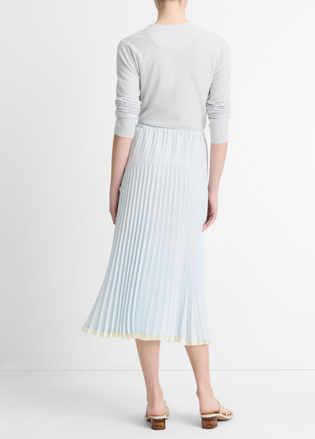 Pleated Satin Tiered Skirt in Dresses & Skirts - SKY MIST | VINCE Sale