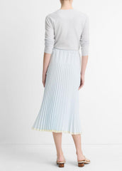 Pleated Satin Tiered Skirt in Dresses & Skirts - SKY MIST | VINCE Sale