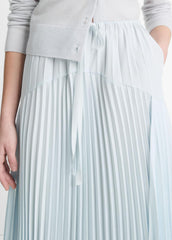 Pleated Satin Tiered Skirt in Dresses & Skirts - SKY MIST | VINCE Sale