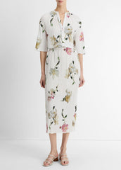 Wilted Peony Pleated Side-Tie Skirt in Dresses & Skirts - WHITE PEONY | VINCE Sale