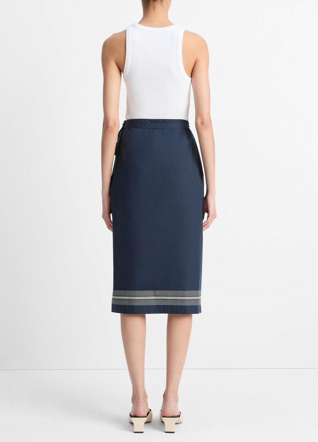 Handkerchief-Stripe Straight Wrap Skirt in Dresses & Skirts - COASTAL BLUE/PALE CANYON | VINCE Sale