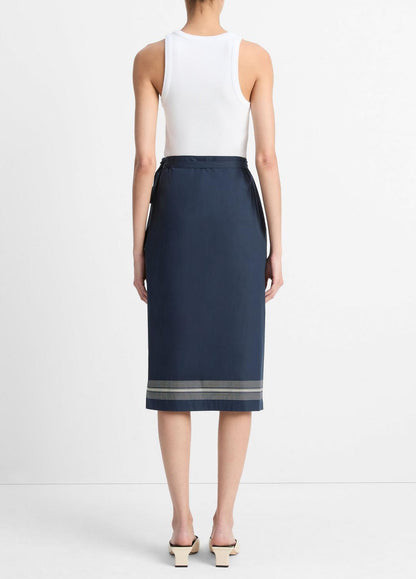Handkerchief-Stripe Straight Wrap Skirt in Dresses & Skirts - COASTAL BLUE/PALE CANYON | VINCE Sale