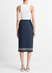 Handkerchief-Stripe Straight Wrap Skirt in Dresses & Skirts - COASTAL BLUE/PALE CANYON | VINCE Sale