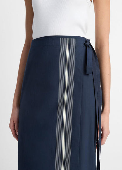 Handkerchief-Stripe Straight Wrap Skirt in Dresses & Skirts - COASTAL BLUE/PALE CANYON | VINCE Sale