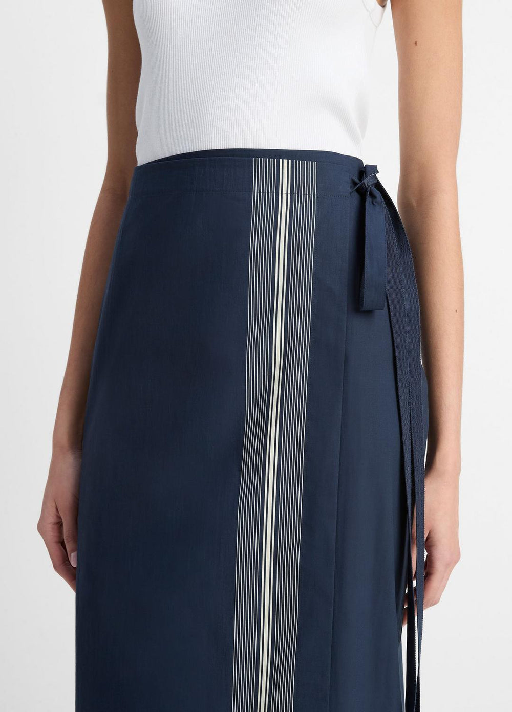 Handkerchief-Stripe Straight Wrap Skirt in Dresses & Skirts - COASTAL BLUE/PALE CANYON | VINCE Sale