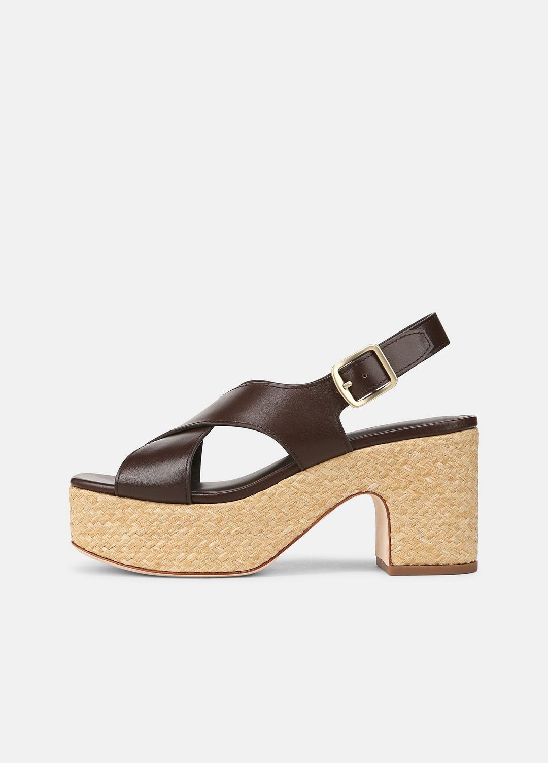 Clementina Leather Platform Sandal in Shoes - CACAO BROWN | VINCE Sale
