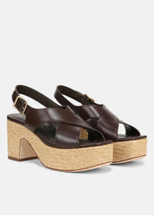 Clementina Leather Platform Sandal in Shoes - CACAO BROWN | VINCE Sale