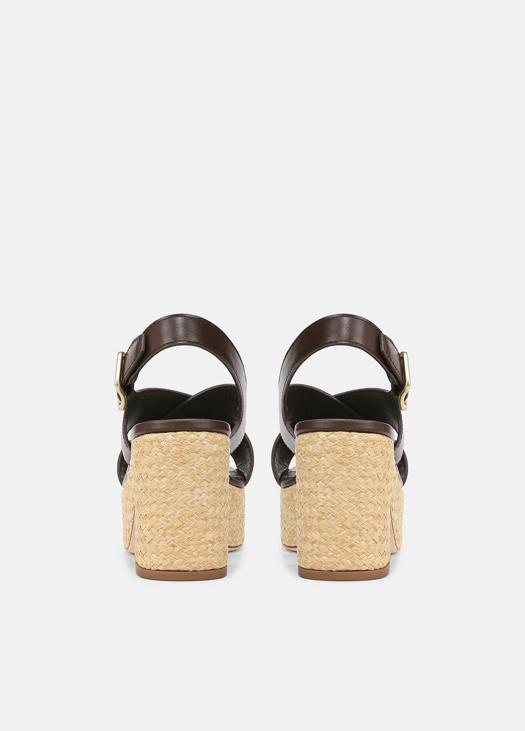 Clementina Leather Platform Sandal in Shoes - CACAO BROWN | VINCE Sale