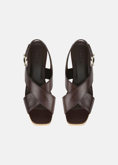 Clementina Leather Platform Sandal in Shoes - CACAO BROWN | VINCE Sale