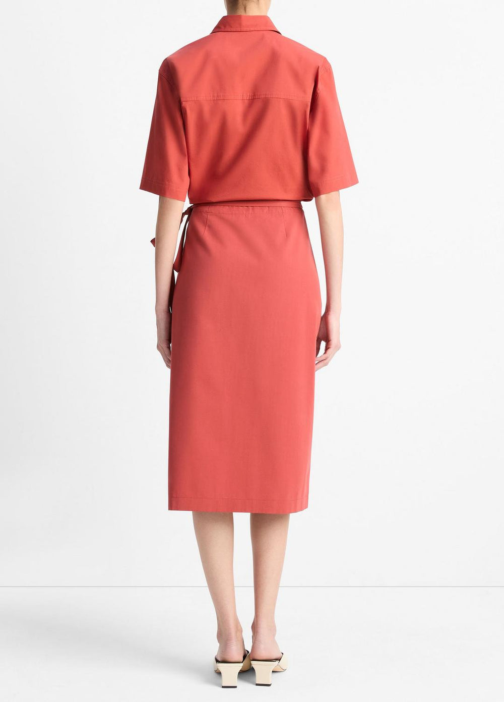 Cotton-Blend Straight Wrap Skirt in Dresses & Skirts - BRICK ROSE | VINCE Sale