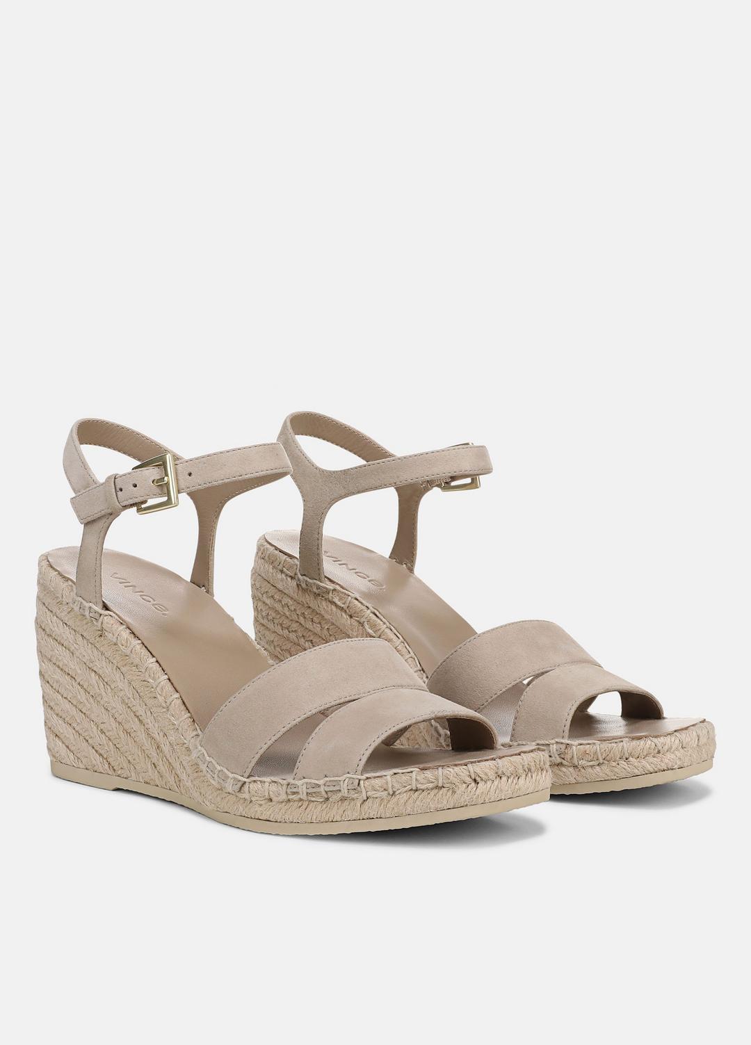 Gwen Suede Espadrille Wedge Sandals in Shoes - TAUPE CLAY | VINCE Sale