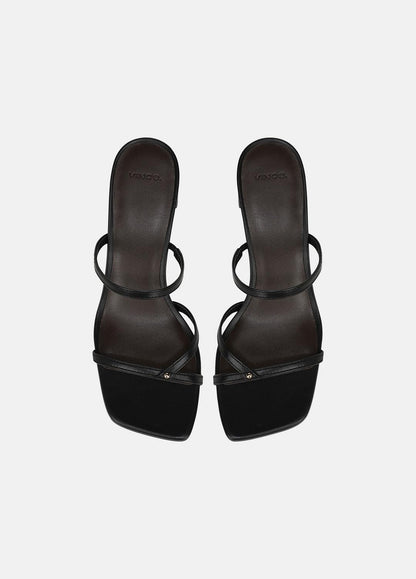 Ona Leather Heeled Sandal in Shoes - BLACK | VINCE Sale