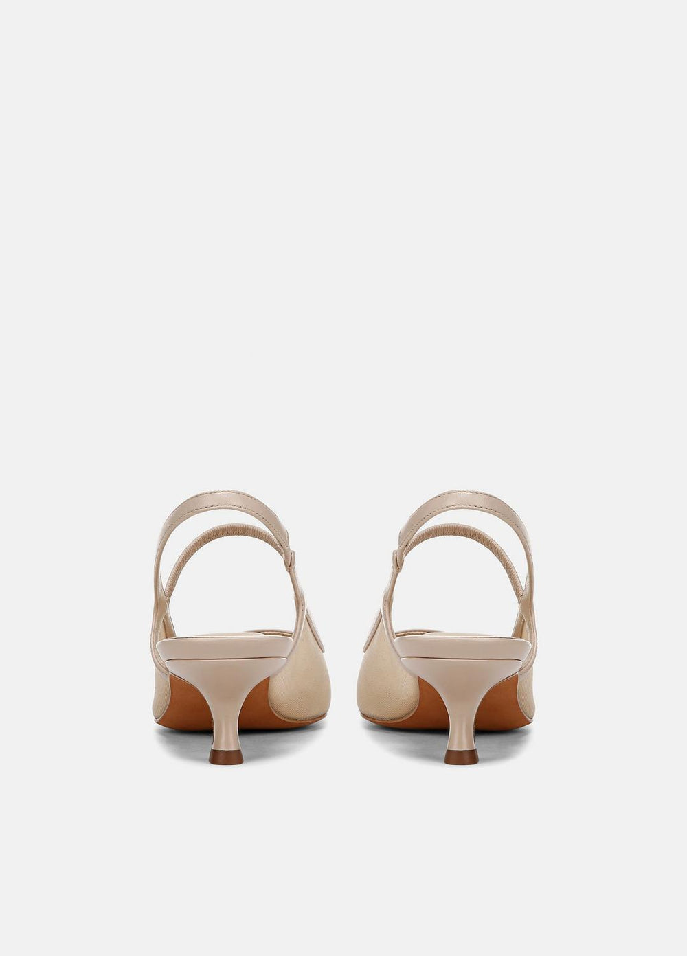 Venice Leather and Mesh Slingback Kitten Heel in Shoes - BIRCH SAND | VINCE Sale