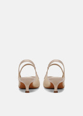Venice Leather and Mesh Slingback Kitten Heel in Shoes - BIRCH SAND | VINCE Sale