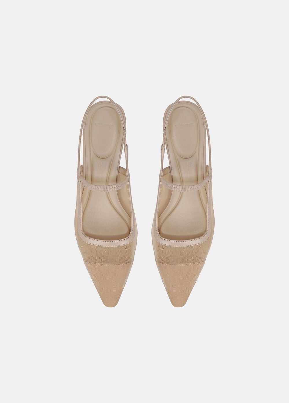 Venice Leather and Mesh Slingback Kitten Heel in Shoes - BIRCH SAND | VINCE Sale