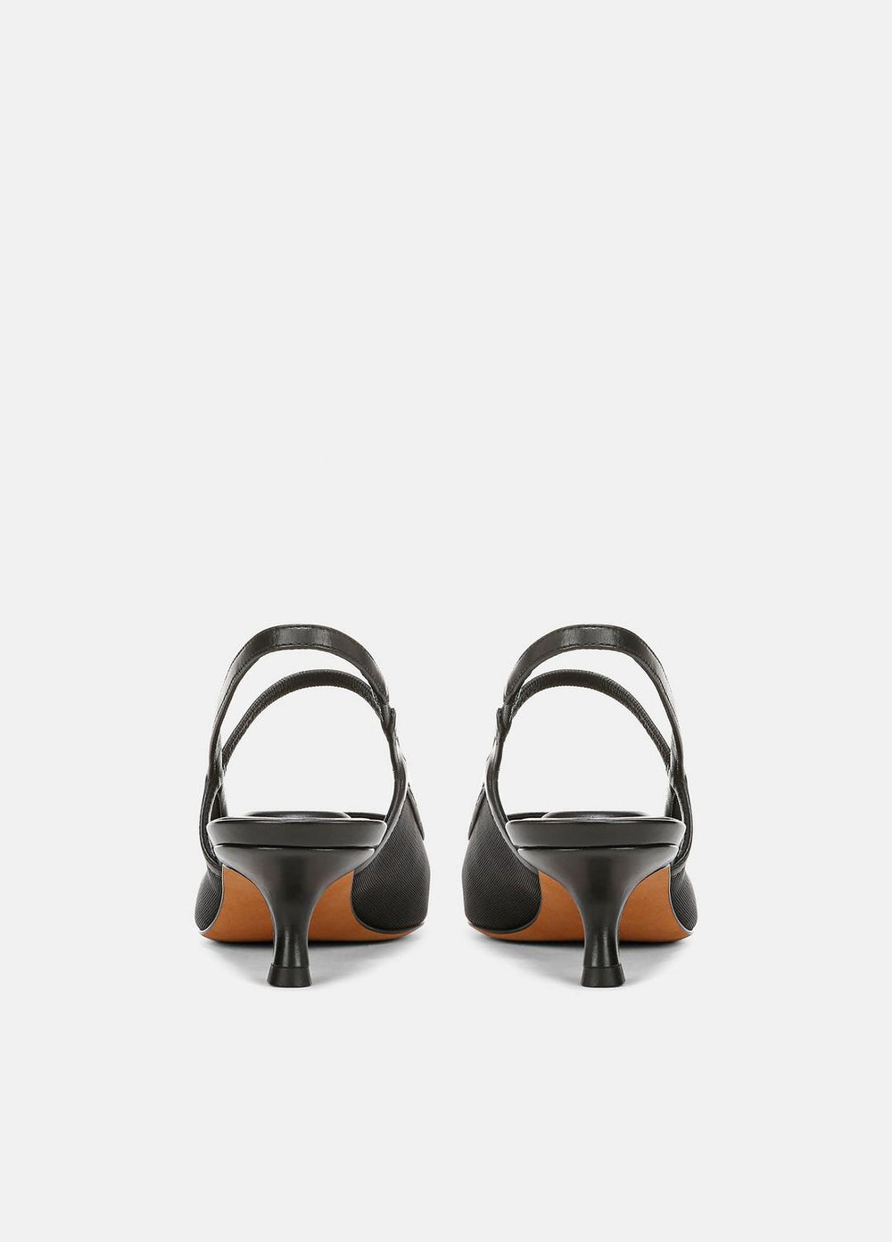Venice Leather and Mesh Slingback Kitten Heel in Shoes - BLACK | VINCE Sale