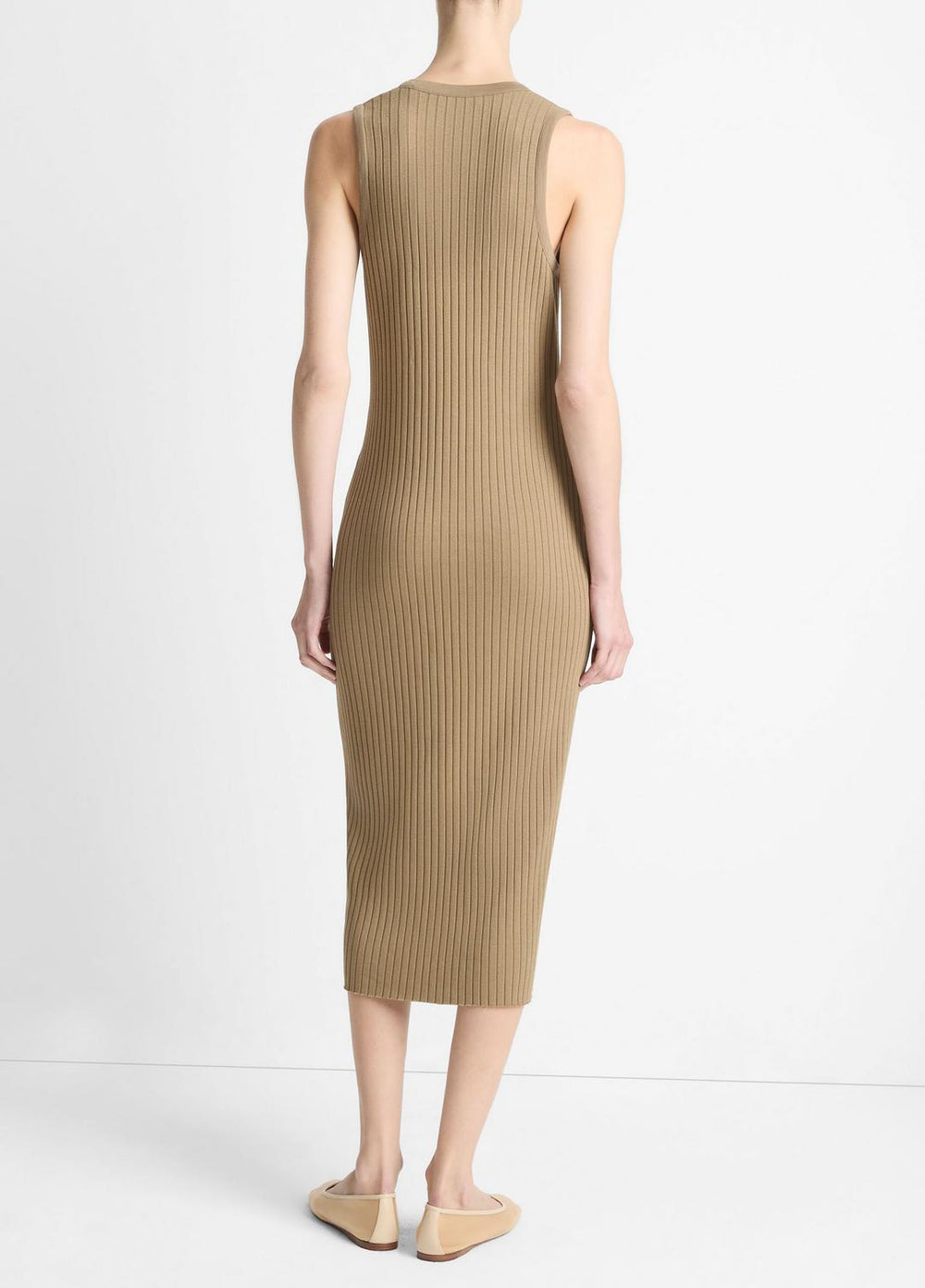 Ribbed Cotton-Blend Button-Front Dress in Dresses & Skirts - TAPENADE | VINCE Sale