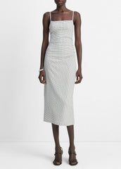 Checked Smocked Tank Dress in Dresses & Skirts - BLACK COMBO | VINCE Sale