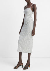 Checked Smocked Tank Dress in Dresses & Skirts - BLACK COMBO | VINCE Sale