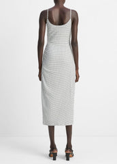 Checked Smocked Tank Dress in Dresses & Skirts - BLACK COMBO | VINCE Sale